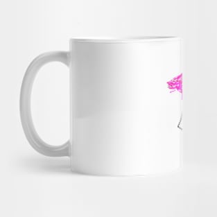 Flamingo Doodle Black Mug